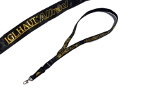 A fine black lanyard with IGLHAUT all-wheel logo and clip